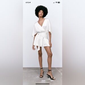 Zara Satin Effect Short Jumpsuit